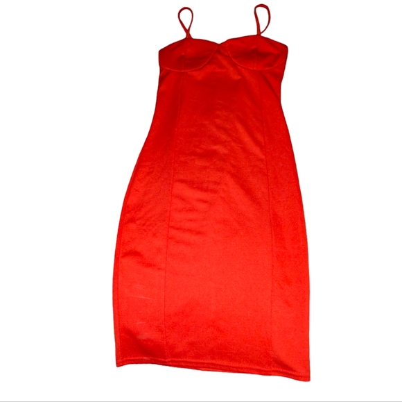 Little Red Dress / Bodycon Party Club Dress Back Zipper - Picture 1 of 5